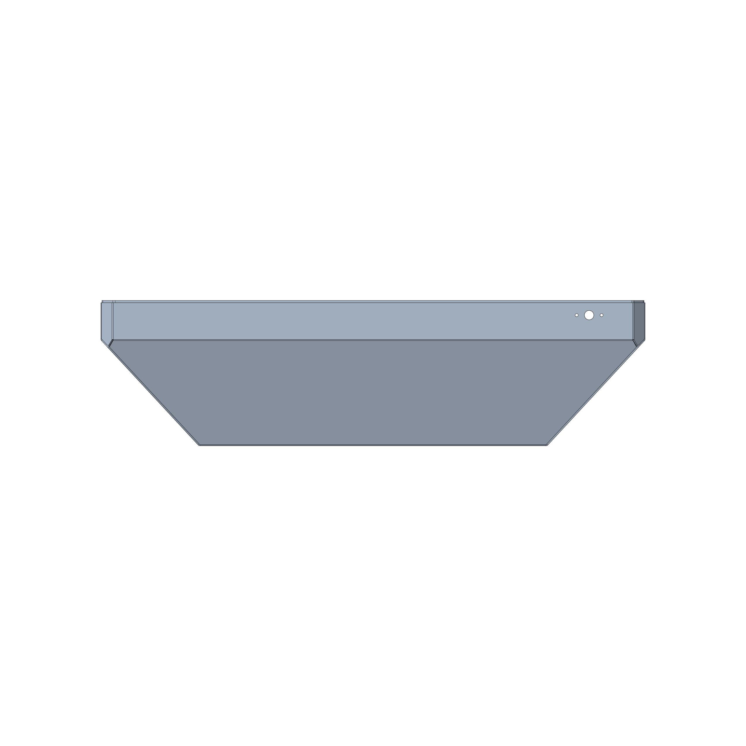 Air Scoop Tray - 4-1/4" Raised With Filter Flange 4500 Carb. 14" X 22" Base