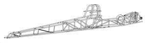 230" Wheelbase Swing Arm Pro/Series Dragster Chassis Kit, 21" Should Hoop
