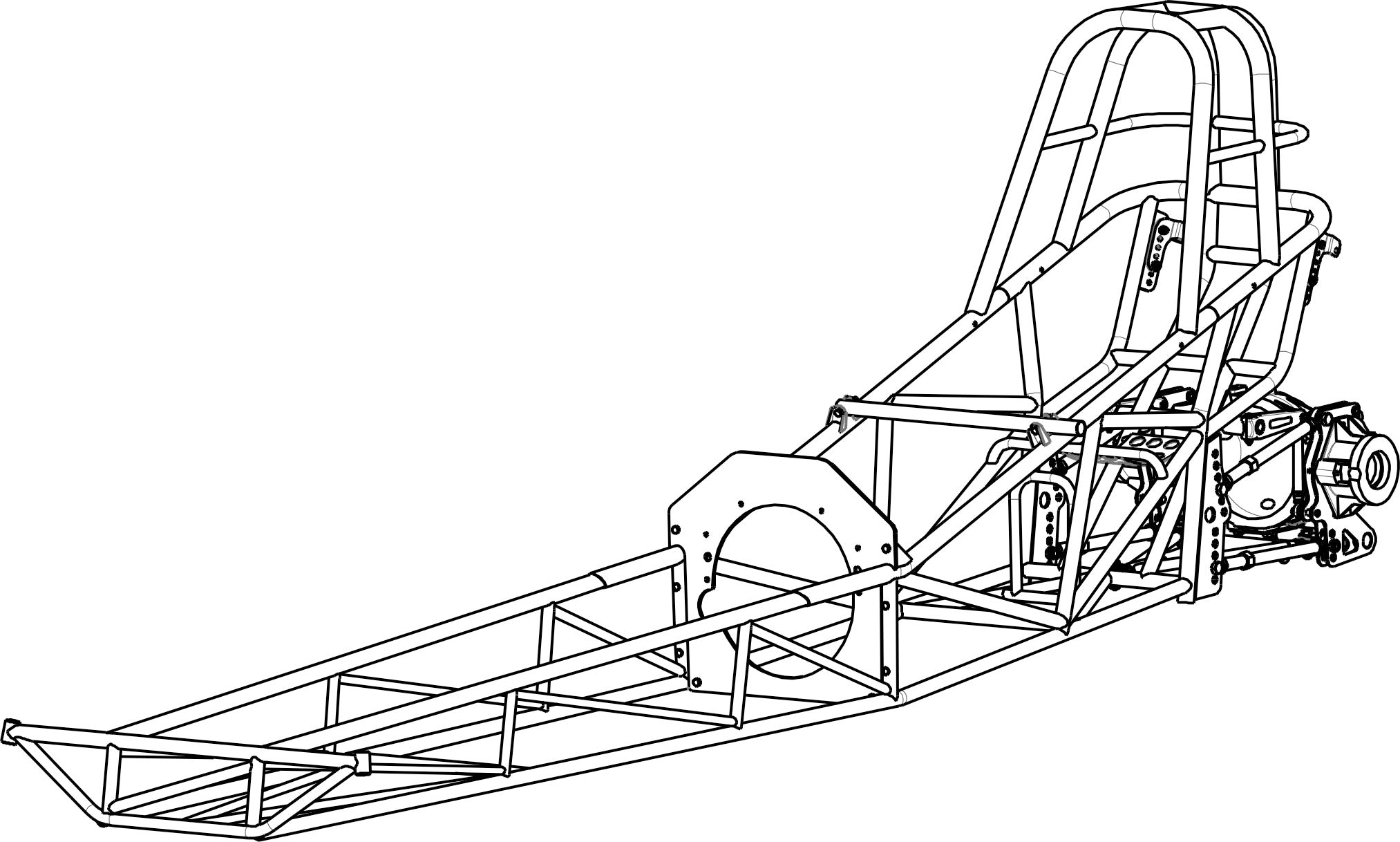150? Advance E.T. Altered Chromoly Pro/Series Chassis Kit With Swing Arm Rear Suspension