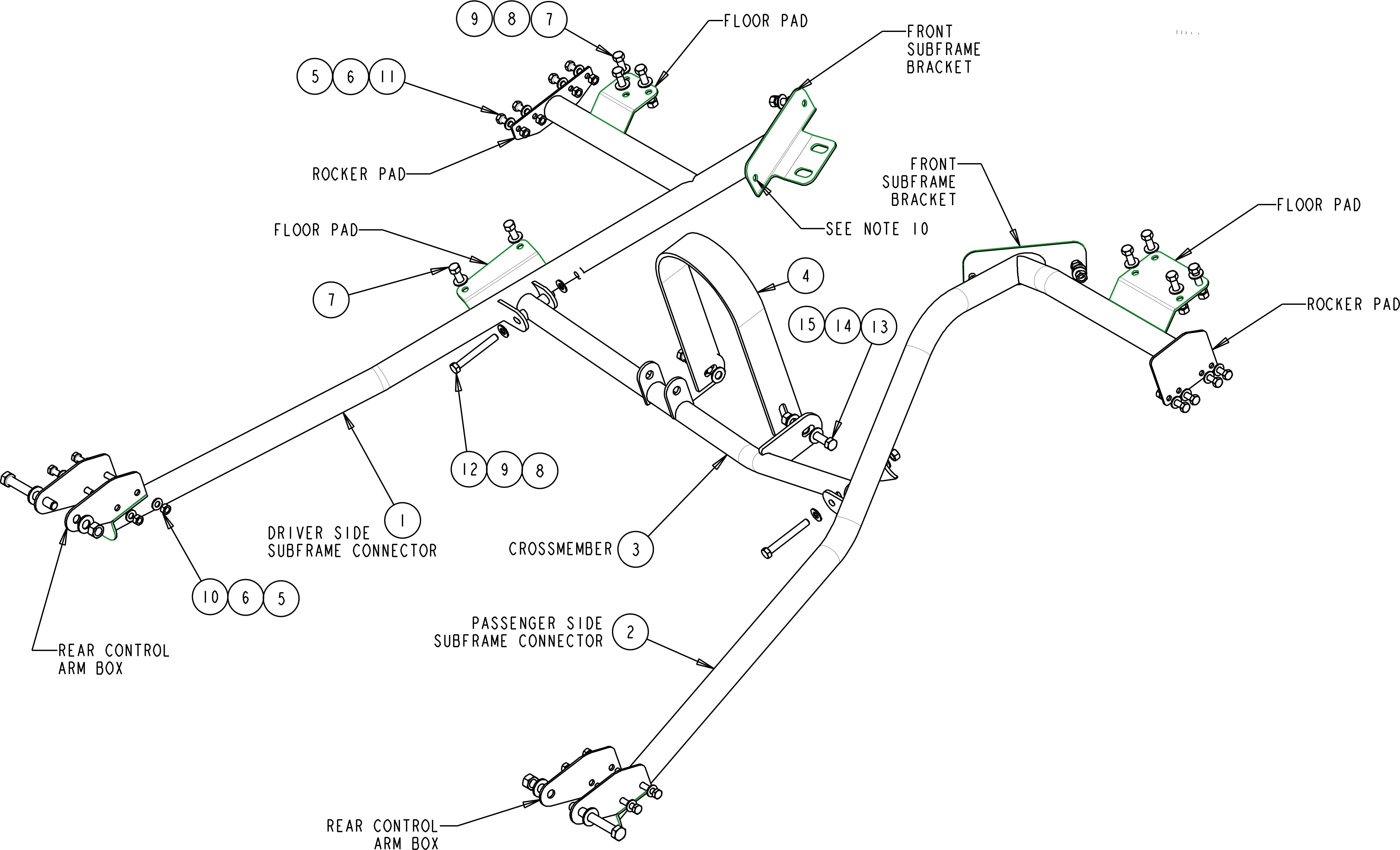 1982-1992 Chevrolet Camaro & Pontiac Firebird Bolt-On Chromoly Sub Frame Connectors