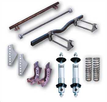 Street Rod 4 Bar Kit With QA1 Shock Package & 125Lb Chrome Springs