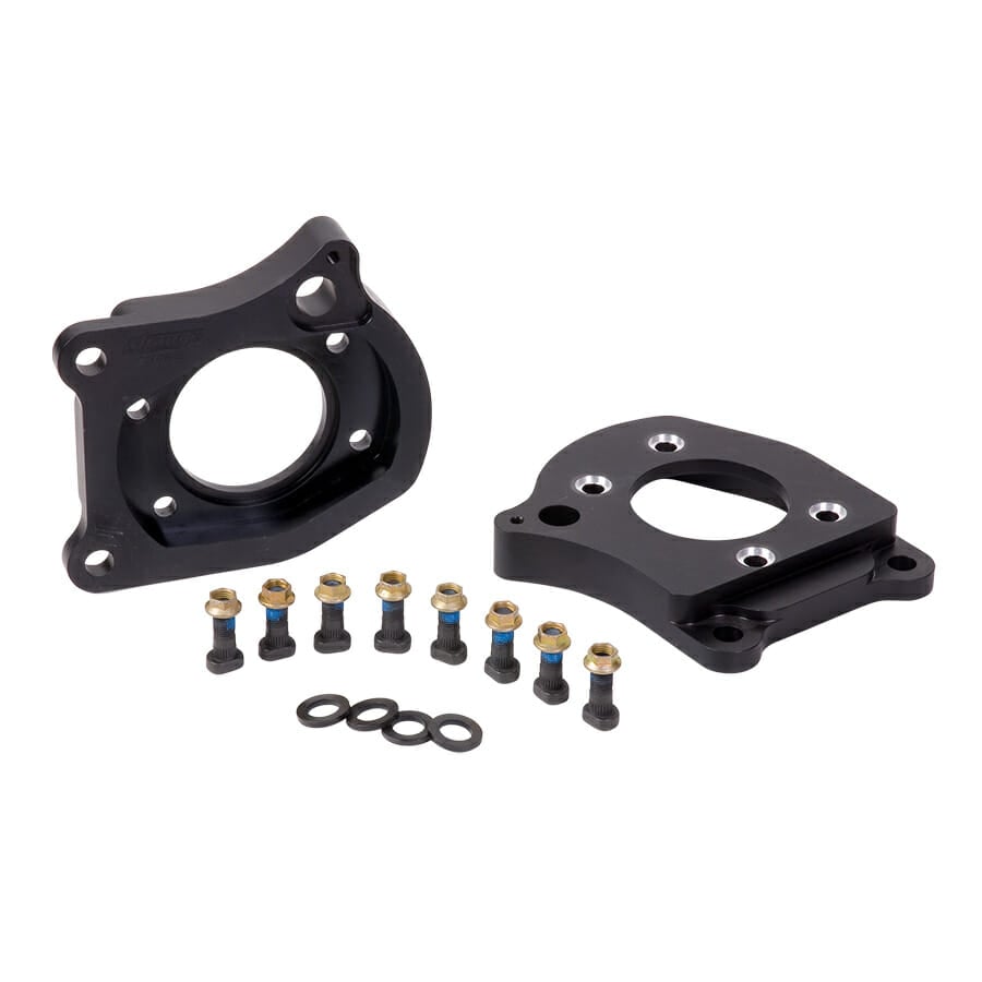 B1706MCC-Strange Brake Adapter Kit Adapts 94-04 Mustang Cobra Brakes to Late Big Ford Ends For Use with Tapered Axle Bearings