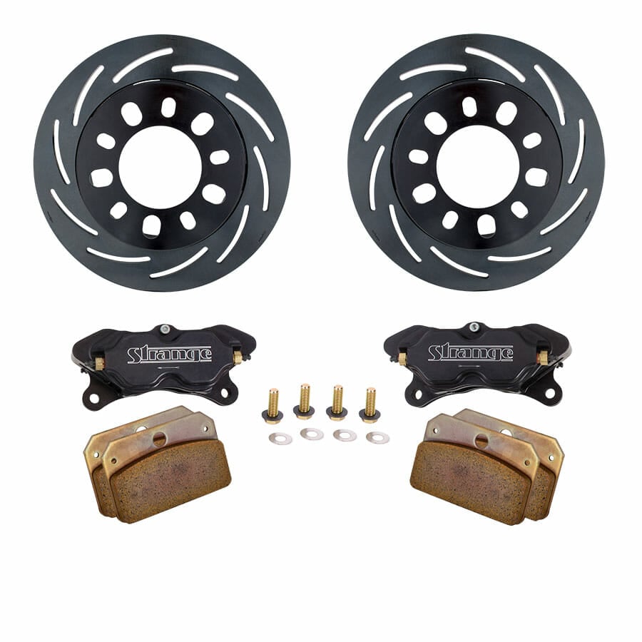 Pro II Steel Brake Completion Kit | For Strange P1020 Axle Package | 2 Pc Rotors, 4 Piston Calipers & DRM-35 Metallic Pads