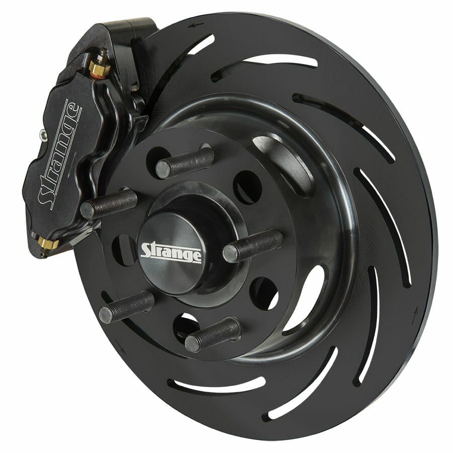B4146WC-Strange Pro Series Front Brake Kit 1994-2004 Ford Mustang 4 Piston Calipers & One Piece Slotted Rotors