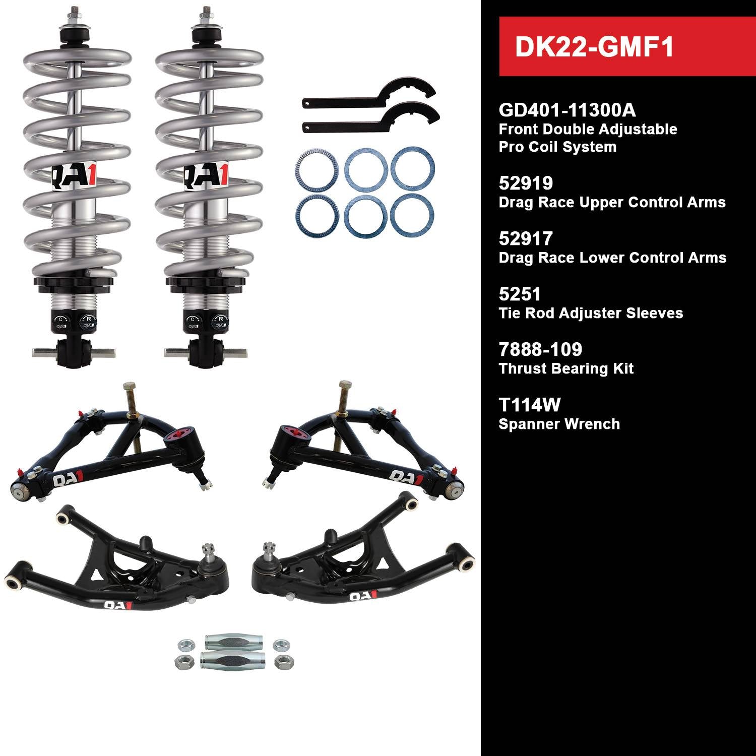 QA1 Drag Racing Suspension Kit Level 2 DK22-GMF1 1967-1969 GM F-Body