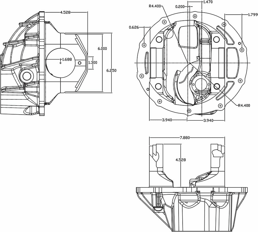 HD Pro Aluminum Center Section | With L/W Steel Spool, Standard Gear & Chrome Moly Yoke