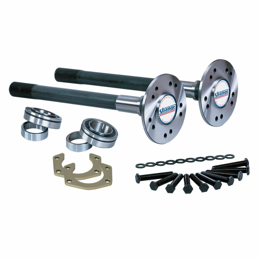 P1008-Strange Pro Race Axle Package 28, 30, 31, 33 or 35 Spline Axles Axle Bearings, Retainer Plates, & 1/2" Studs