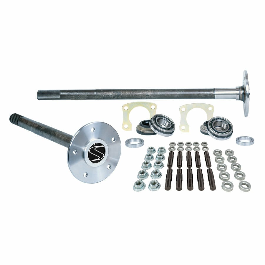 P350458-Strange 35 Spline Alloy Axle Package With Axle Bearings, Retainer Plates & 5/8" Stud Kit