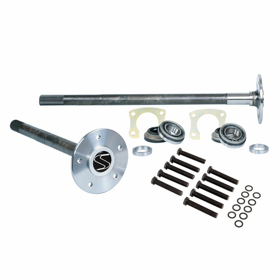 P3504-Strange 35 Spline Alloy Axle Package With Axle Bearings, Retainer Plates & Wheel Studs