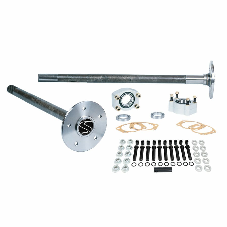 P3109F8658-Strange Alloy Axle Package For 1986-1993 Mustang 8.8 Rear End 28 or 31 Spline Alloy Axles, C-Clip Eliminator Kit, & 5/8" Stud Kit