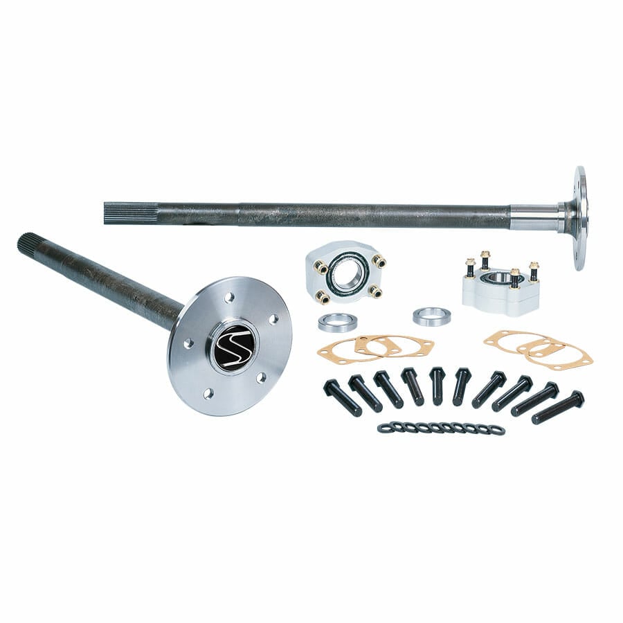 P3509F86-Strange Alloy Axle Package For 1986-1993 Mustang 8.8 Rear End 35 Spline Alloy Axles, C-Clip Eliminator Kit, & Wheel Studs