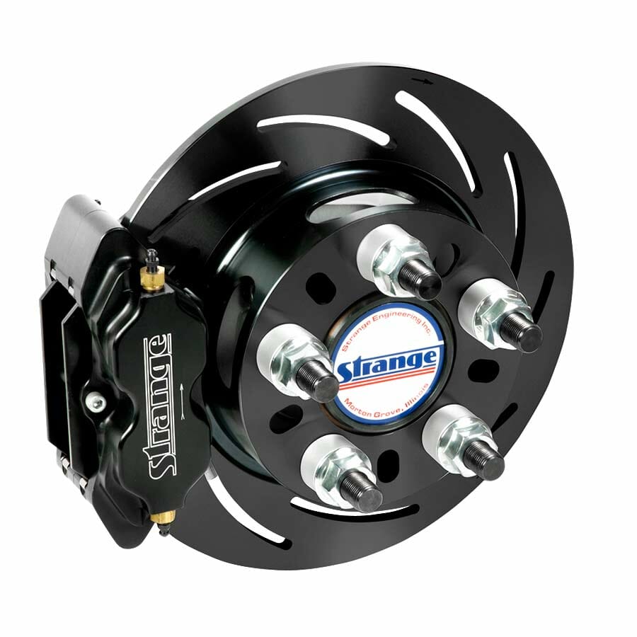 B1718WCM-Strange Pro Series Rear Brake Kit For H1143 Ends with 2.832" Brake Offset With Slotted Rotors, Four Piston Calipers & Hard Metallic Pads