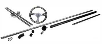Steering Combo Kit for Door Car with Sleeve for Ford Pinto Rack with U-Joint, Mount Kit & 13" Steering Wheel