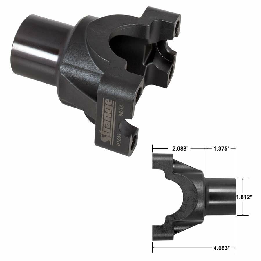 U1603-Strange Chrome Moly 1350 Series Yoke Fits Ford 9" Rear End with 28 Spline Pinion Gear