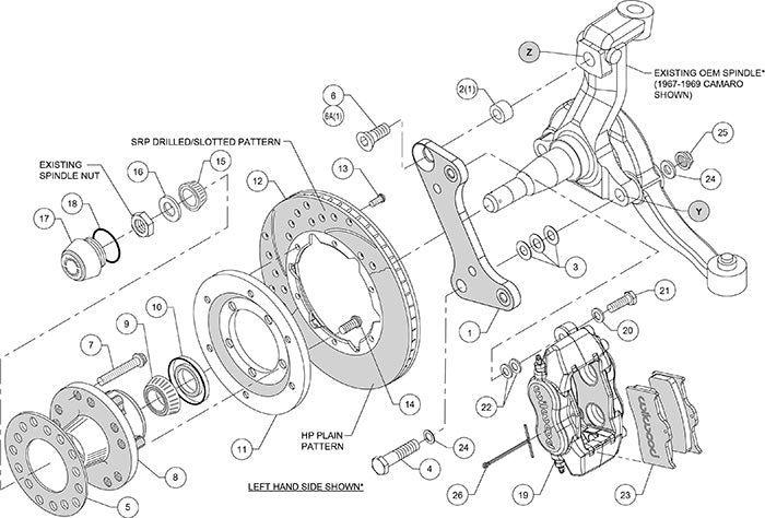 Wilwood Forged Dynalite Pro Series Front Brake Kit GM 1967-1969 F-Body & 1964-1974 A-Body