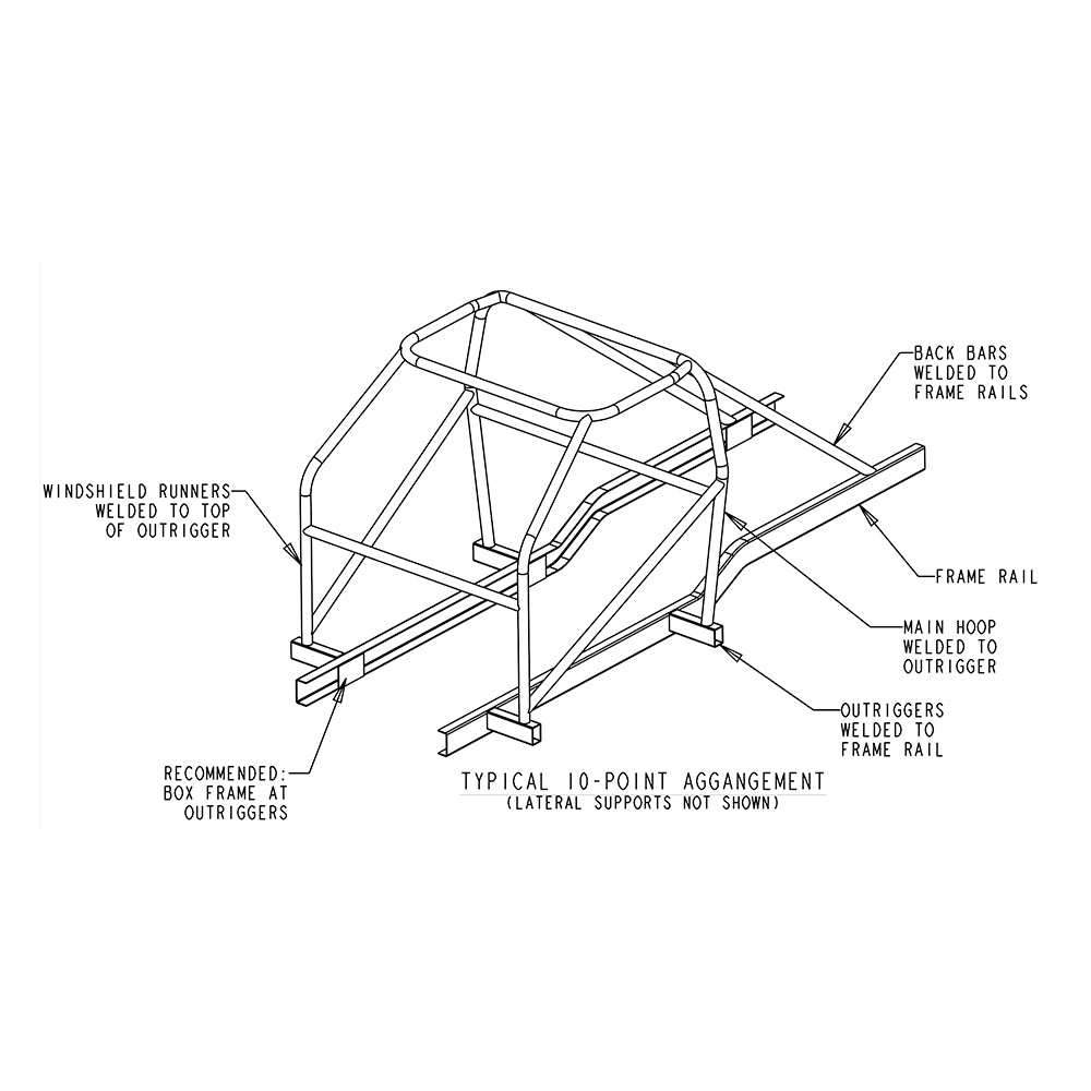 1987-1996 Dodge Dakota Pickup 10 Point Roll Cage Chromoly Steel