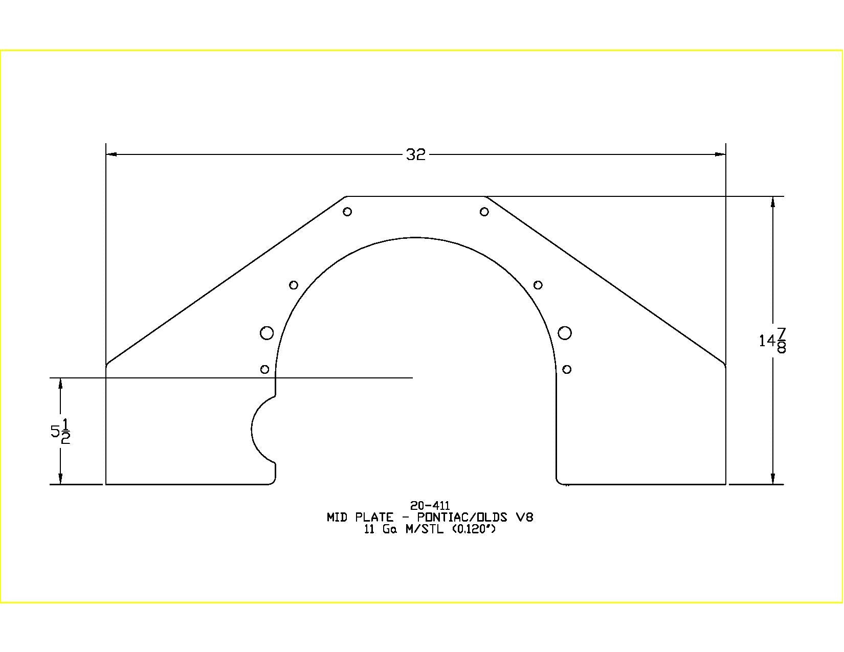 Pontiac & Olds V8’s .120 Mild Steel Mid-Plate