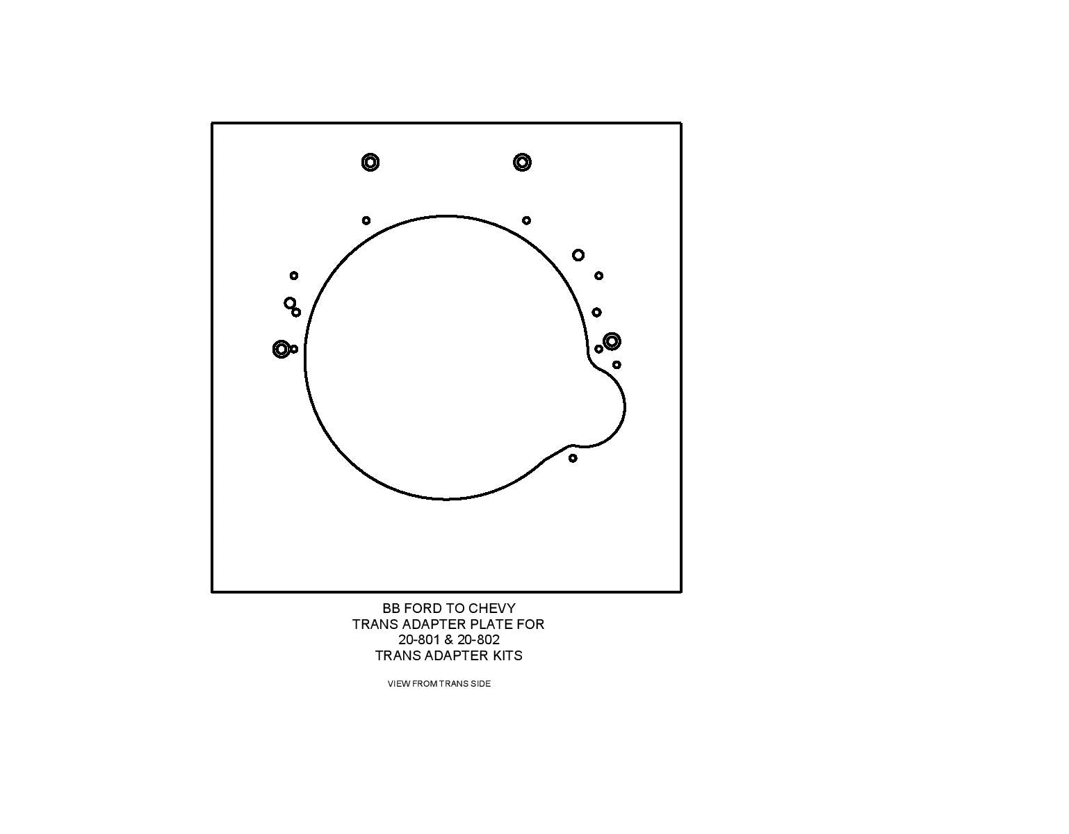 Transmission Adapter Plate- Big Block Ford To Powerglide, 351M, 400, 429, 460 Engines (1.848 Crank Pilot),