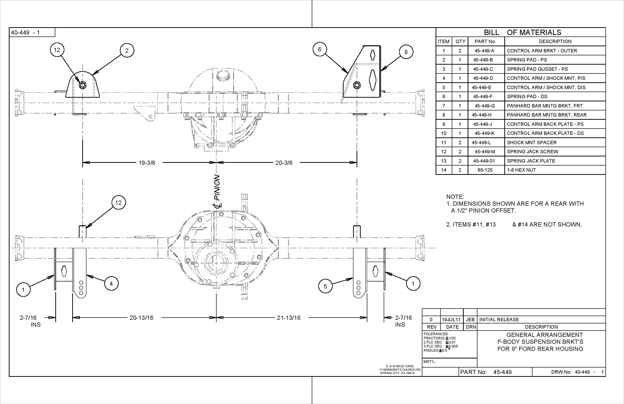 1982-2003 Chevrolet Camaro Rear Suspension Bracket Kit