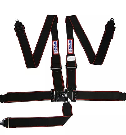RJS Cam Lock Seat Belt, Bolt-in Or Wrap, 2 Piece Shoulder For Hans