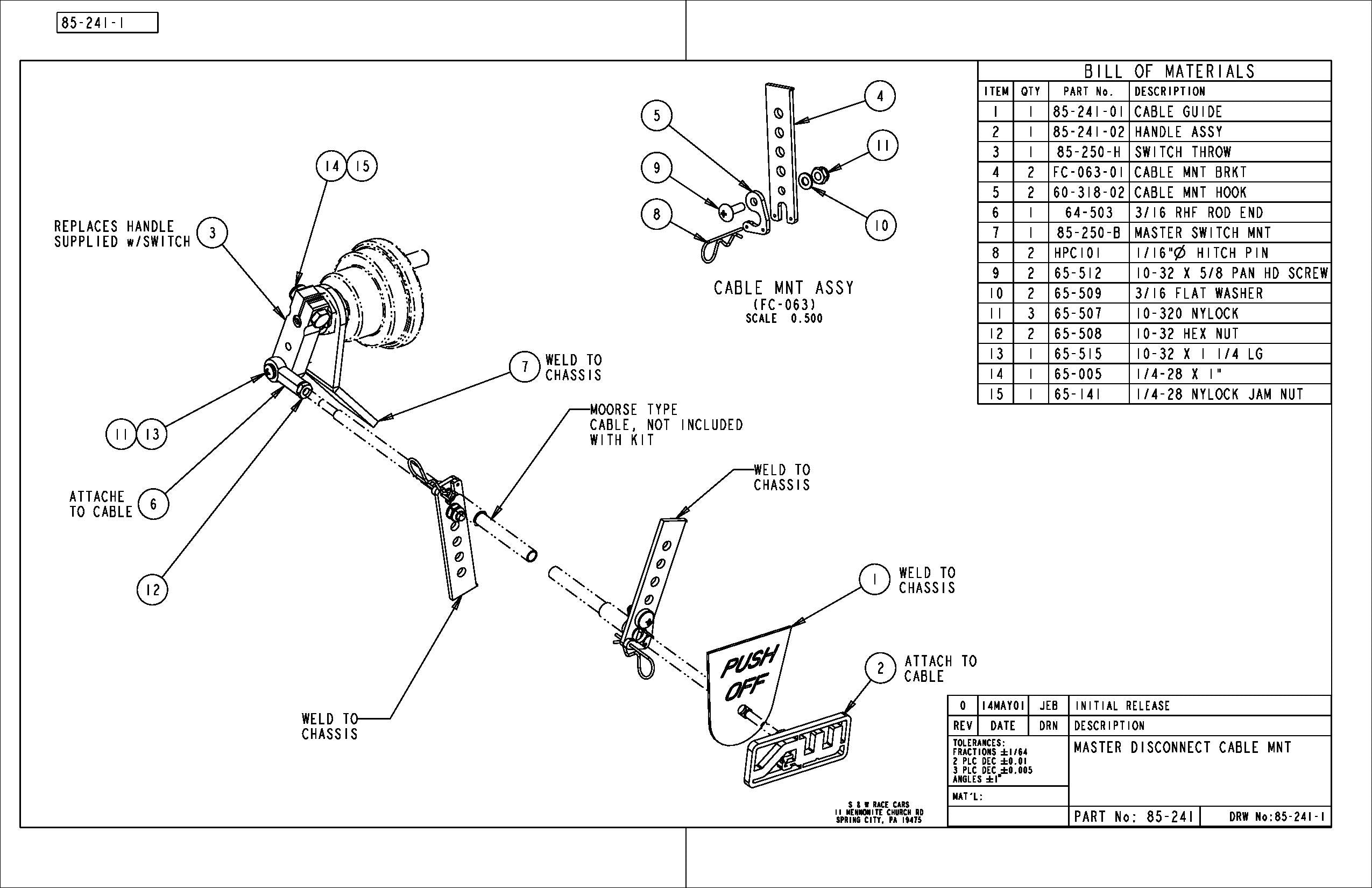 Dragster Master Switch Remote Disconnect Kit