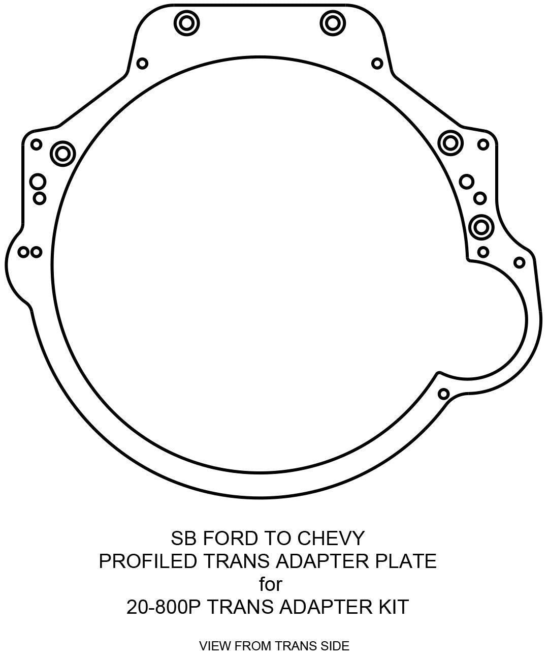 Transmission Adapter Plate - Profiled - Small Block Ford To Powerglide, 289,302,351C,351W Engines