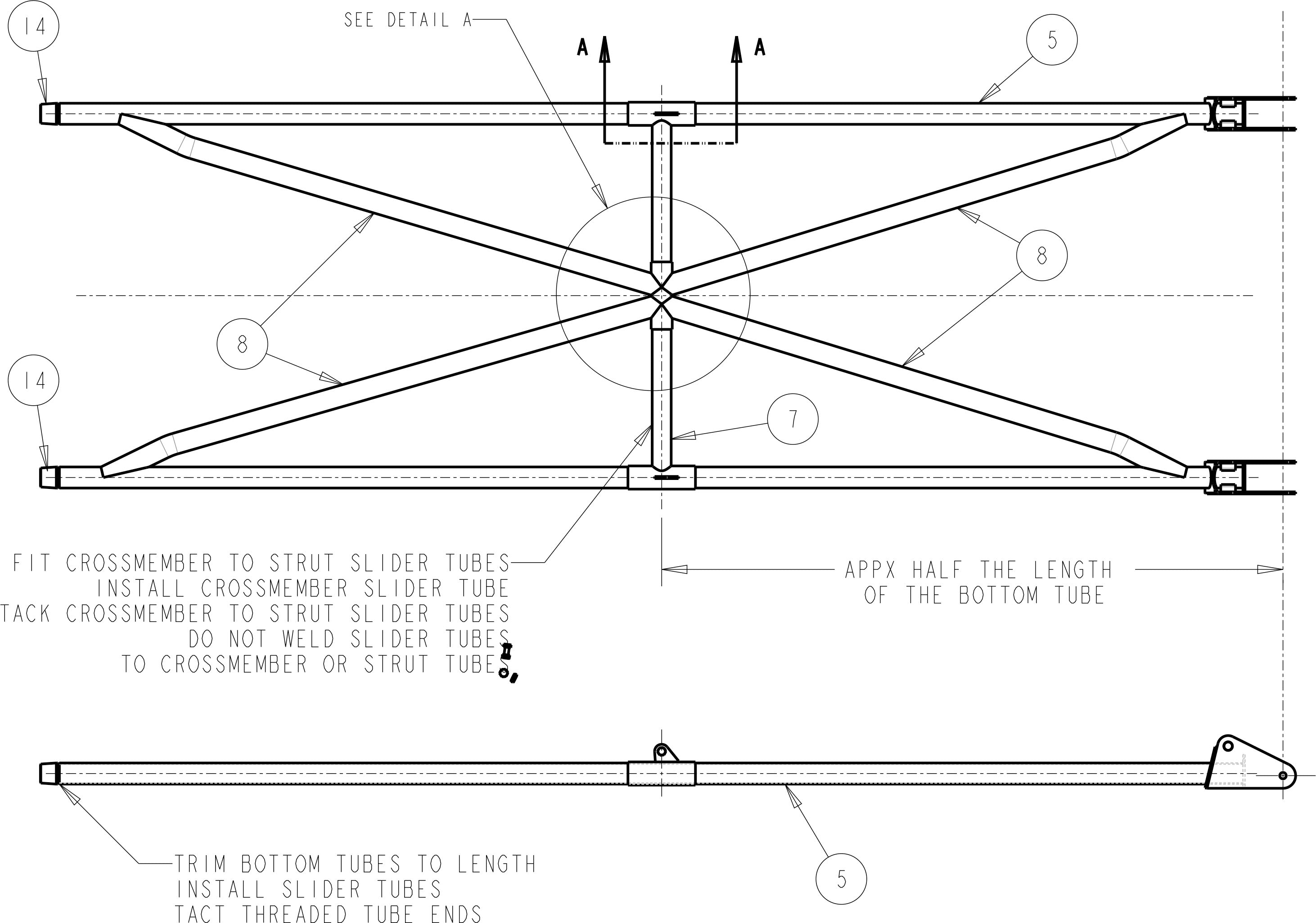 80" Tubular Wheelie Bar Kit Unwelded