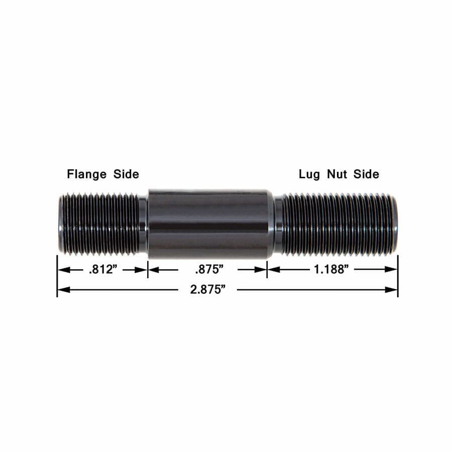 5/8″ Stud Kit with .875″ Wide Shank  Includes Lug Nuts & .688″ Thick Washers
