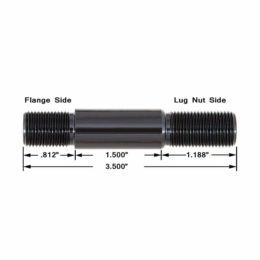 5/8″ Stud Kit with 1.500″ Wide Shank  Includes Lug Nuts & .250″ Thick Washers