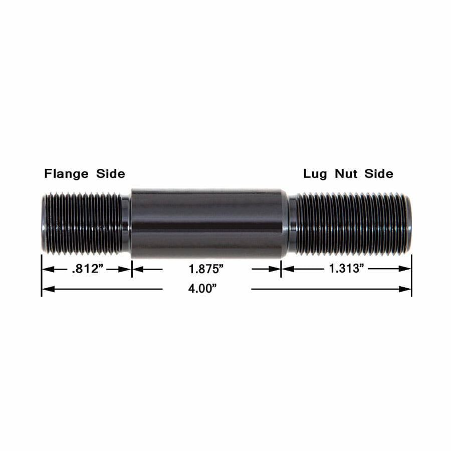 5/8″ Stud Kit with 1.875″ Wide Shank  Includes Lug Nuts & .688″ Thick Washers