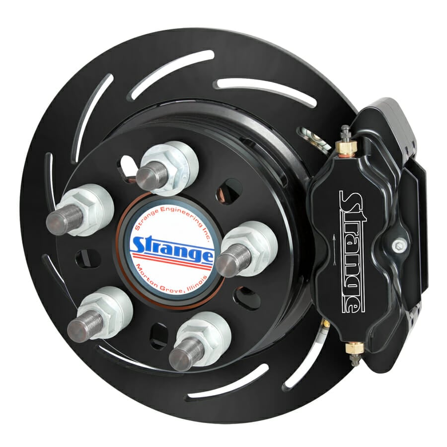 Strange Pro II Rear Brake Kit | For Strange 3.150″ Ford 8.8 Housing Ends | 2 Pc Rotors, 4 Piston Calipers & DTC-30 Semi Metallic Pads