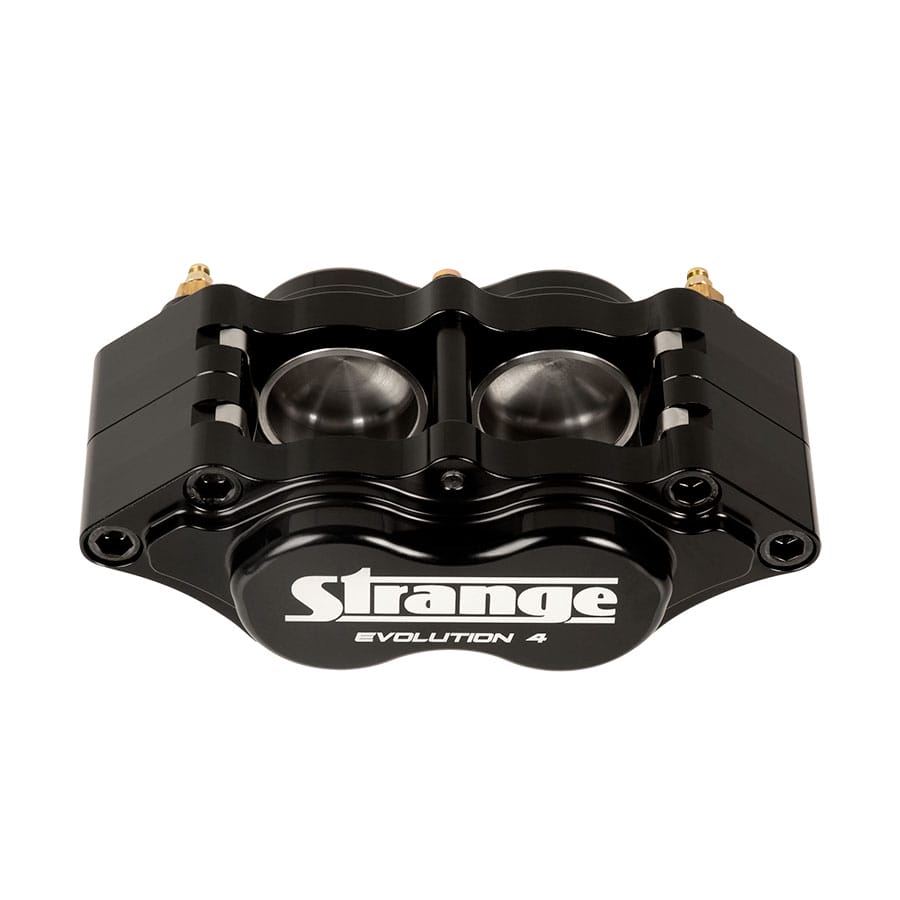Strange Evolution Dynamic Drive Mount Front Brake Kit | ’65-’72 Dart / ’65-’69 Barracuda – 4 1/2″ B.C. | Evolution S Rotors, 4 Piston Billet Evolution 4 Calipers | With DTC-30 Semi Metallic Pads