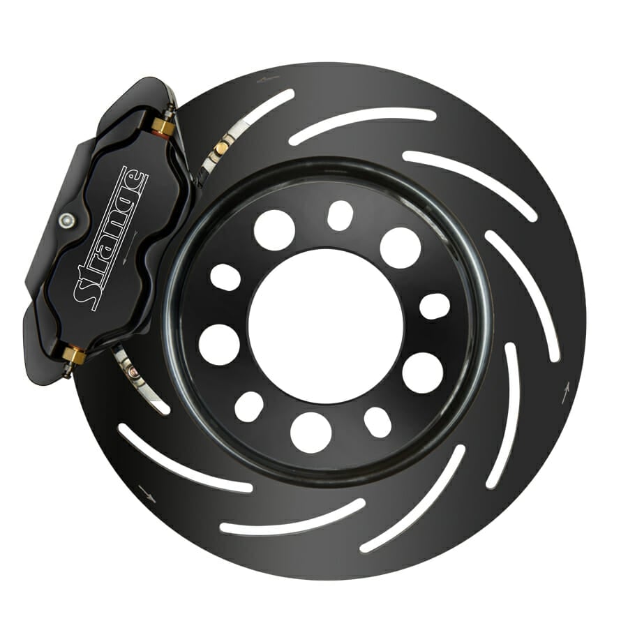 Strange Pro Series Rear Brake Kit | For 1993-2002 Toyota Supra | 1 Pc Rotors, 4 Piston Calipers & DTC-30 Semi Metallic Pads