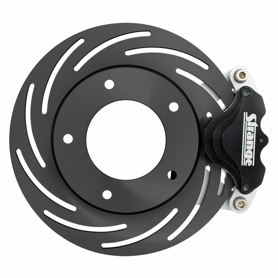 B4593WC-Pro Series Spindle Mount Brake Kit  For Strange Altered Ultra Struts with Forged or Billet Wheels  Single Piston Calipers &amp; One Piece Slotted Rotors