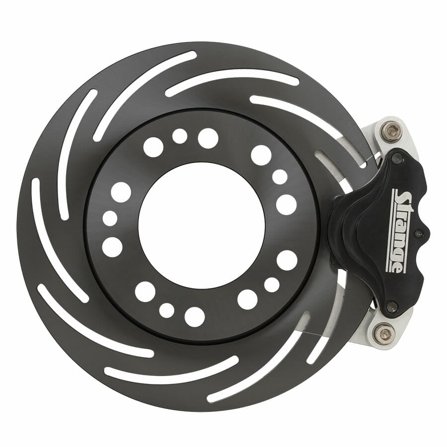 B4593WC2-Pro Series Spindle Mount Brake Kit  For Strange Altered Ultra Struts with Forged or Billet Wheels  Single Piston Calipers &amp; Two Piece Slotted Rotors