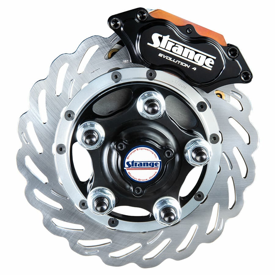 Strange Pro Mod Aluminum Housing | 16″, 17″, 18″, 19″, 20″, 21″, 22″, or 23″ Four Link Centers | Includes Stainless Steel Dynamic Drive Mount Brake Kit