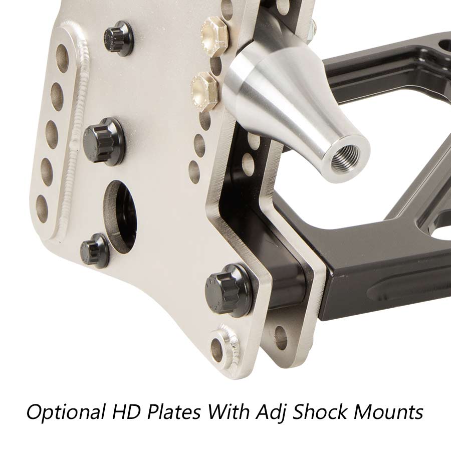 Strange Pro Mod Aluminum Housing | 16″, 17″, 18″, 19″, 20″, 21″, 22″, or 23″ Four Link Centers | Includes Stainless Steel Dynamic Drive Mount Brake Kit