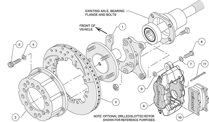 Wilwood Forged Dynalite Pro Series Brake Kit Rear End: Big Ford Flange 140-2115-B