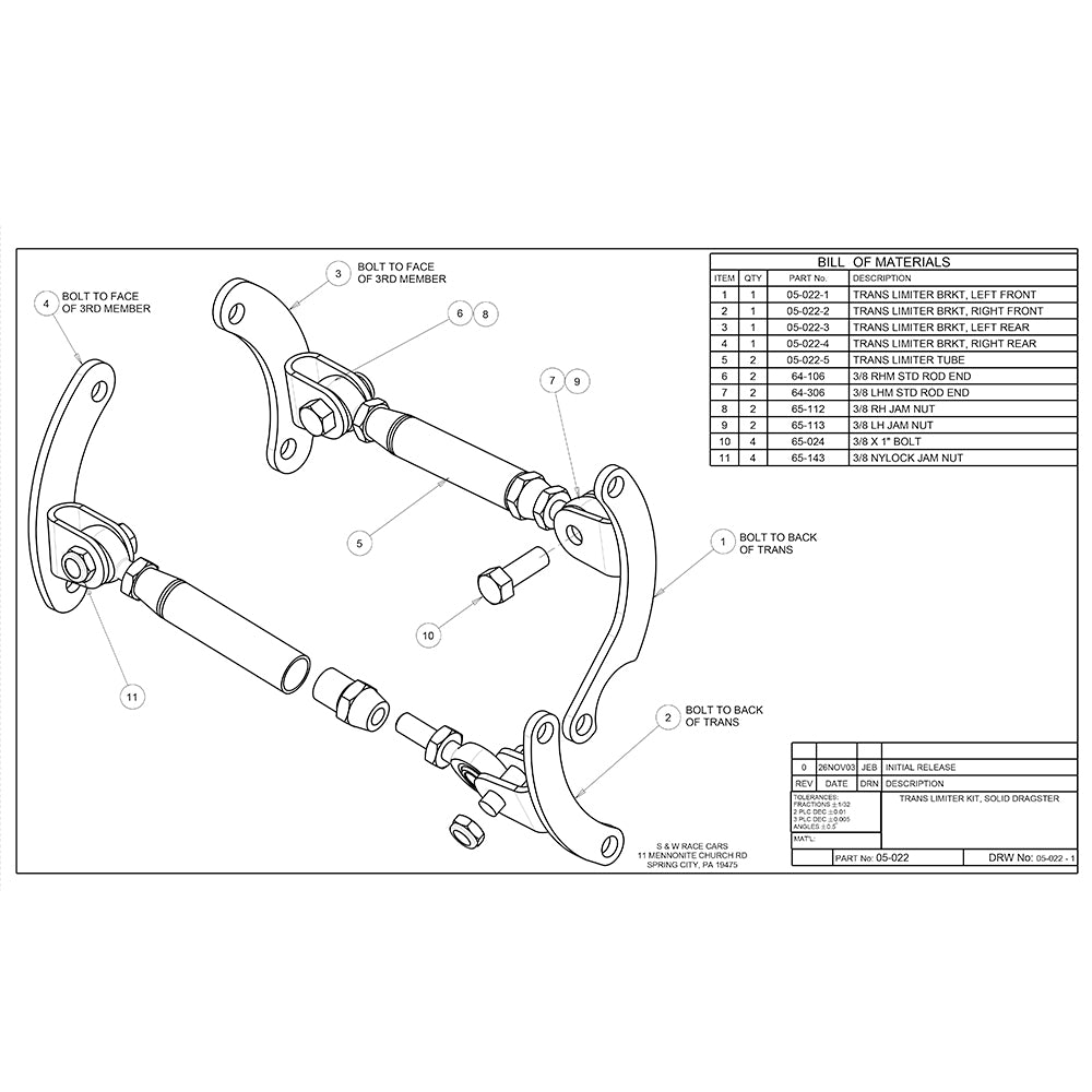 Universal Trans Limiter Kit With Handle Solid Dragster