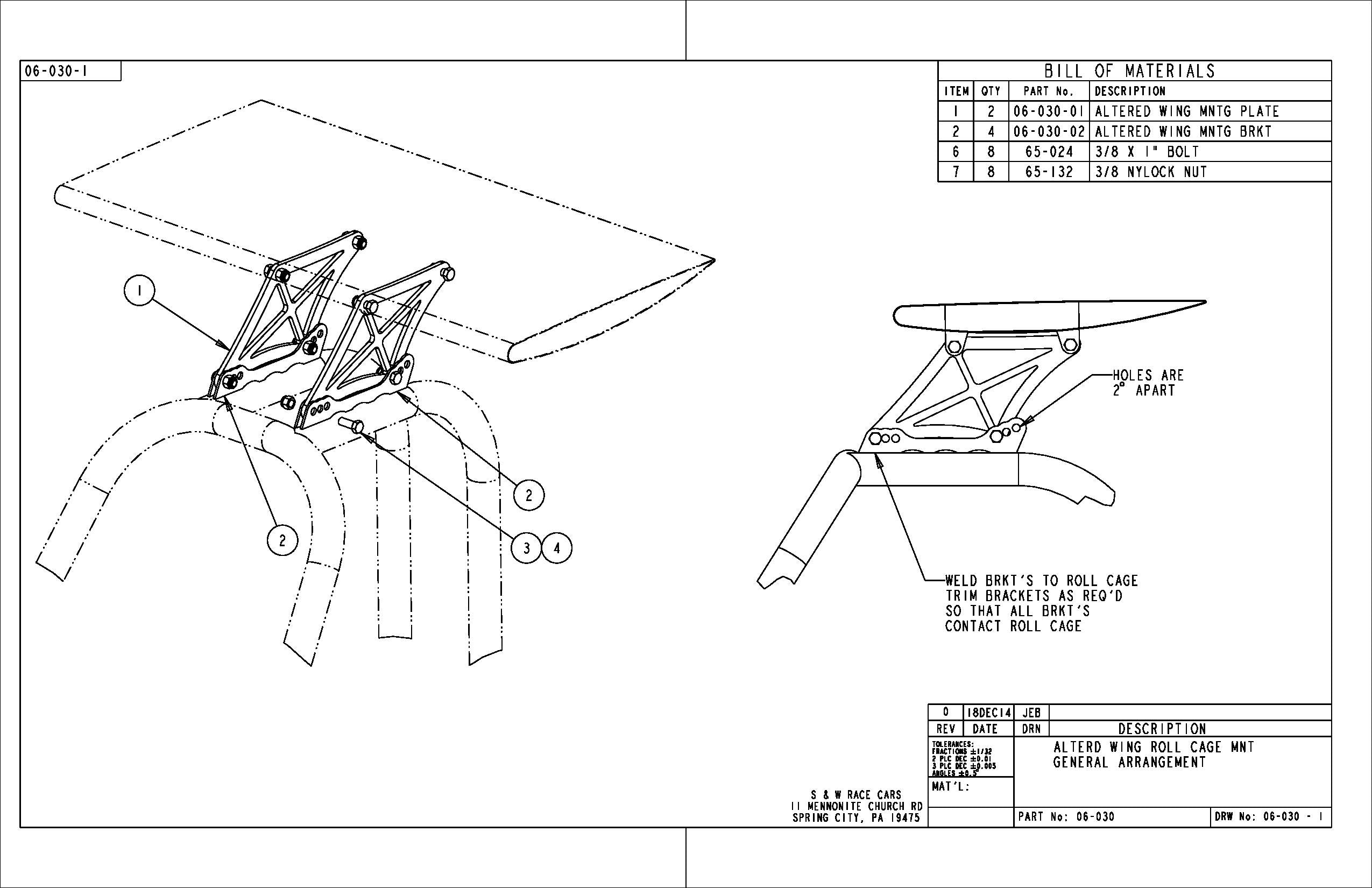 Altered Wing Mount Kit - Aluminum Plate