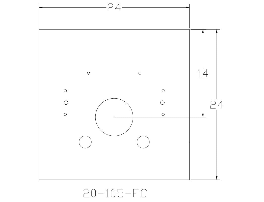 Mid Plate - Chevy- 2&#8242; X 2&#8242; X 1/4" Alum. No Starter Hole