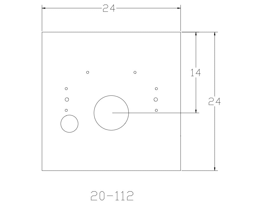 Motor Mid Plate - Chevy - 2&#8242; X 2&#8242; X 3/8" 6061 Aluminum