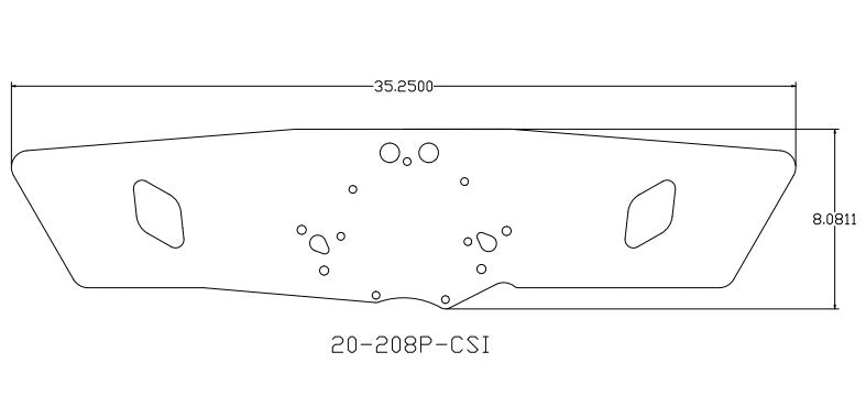 79-93 Small Block Ford with CSI water pump (04 & later pumps with &#8220;teardrop&#8221; holes) Profiled Front Motor Plate