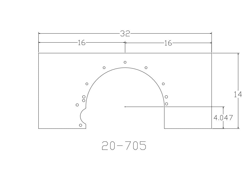 Mopar 318-340 & 360 1/4" Aluminum Mid-Plate