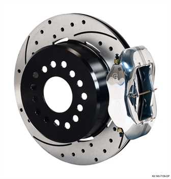 49-72 Early Style Big Ford Ends Pro/Street Disc Brake Kit With Polished Rotor & Drum Parking Brake
