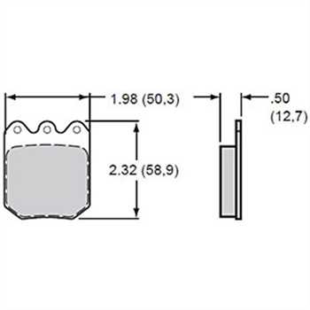 Wilwood Brake Pads #15E-9820K- High Temp Race Pads - 2 Piston Caliper