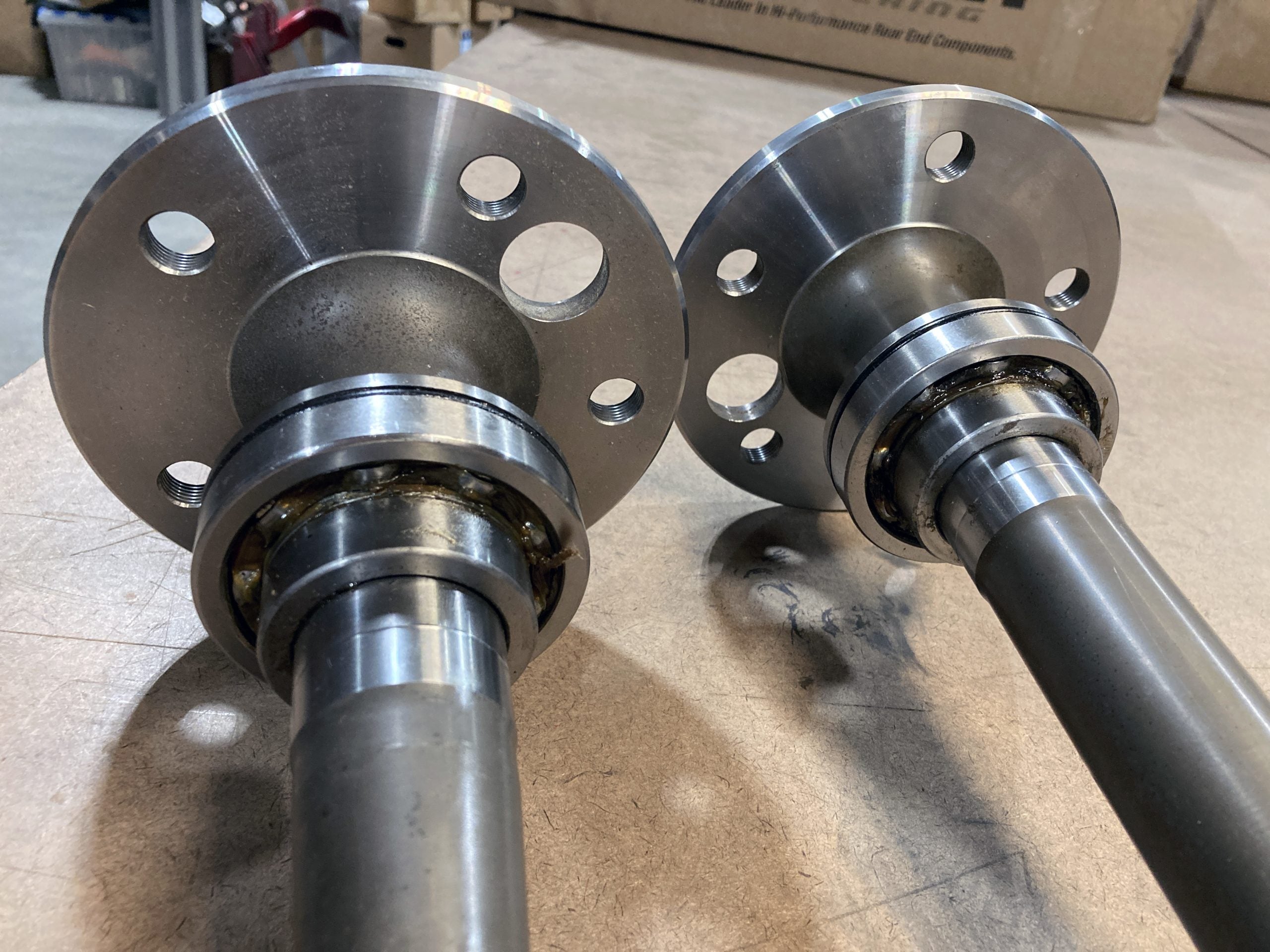Strange Race Axles (Matched Pair), 31 Spline, 3.15 Bearings, Drilled for 1/2" Studs