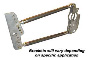 Pro 500 4-Link Kit Mild Steel Brackets With Integral Shock Mounts & Rod Ends