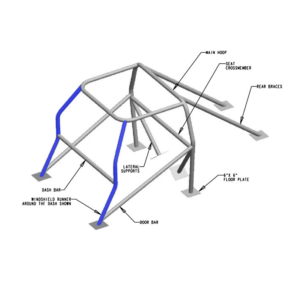 1960-1961 Ford Fairlane 10 Point Roll Cage EWS Mild Steel