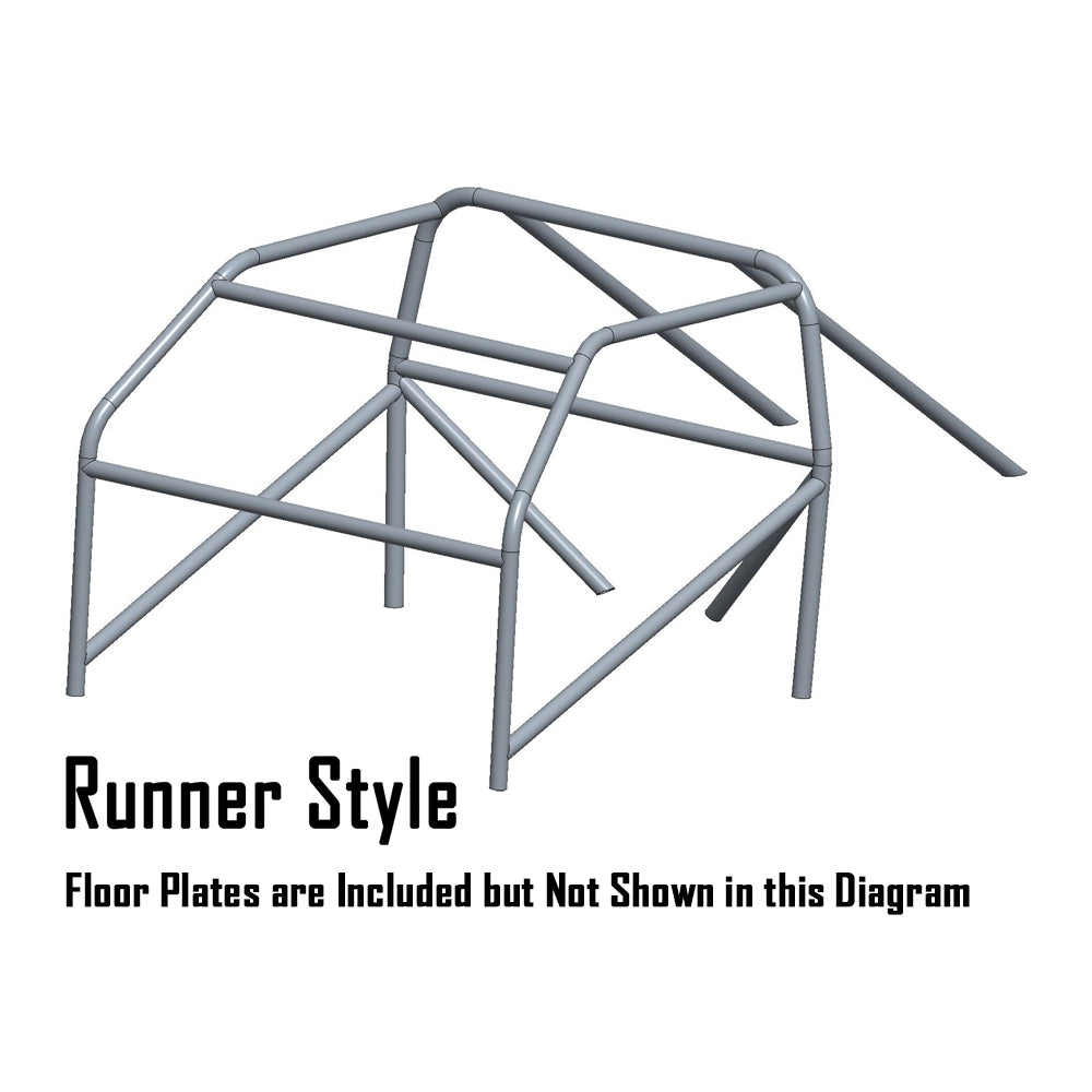 2008 & Newer Dodge Challenger 10 Point Roll Cage EWS Mild Steel Runner Style